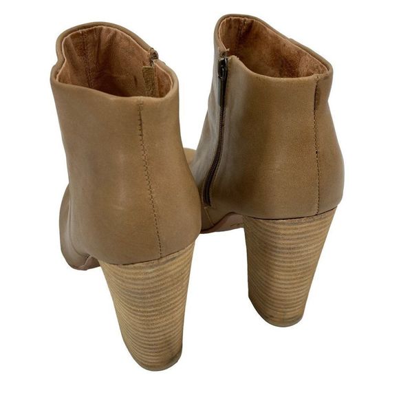 Womens Joie Size 2277 Booties Leather Zip Standed High Heel EUC 2277 Tan Sz 9 - Picture 6 of 12